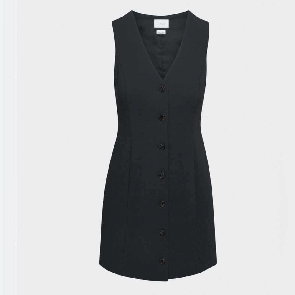 Steve Madden black Dress Front button closure V-neck Sleeveless Size‎ S